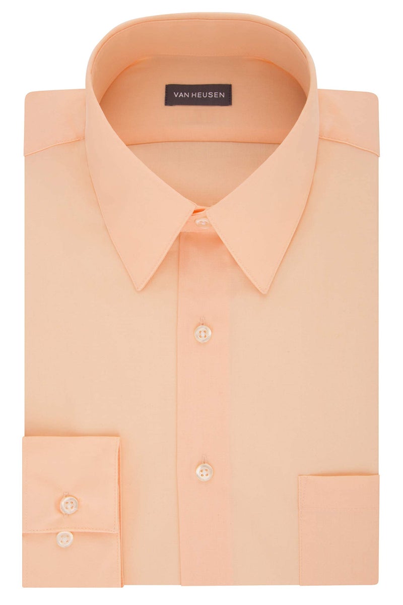 Van Heusen Men's Dress Shirt Fitted Poplin Solid, Scallop, 14.5" Neck 34"-35" Sleeve (Small) - Image 3